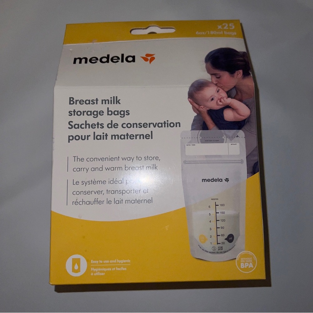 Medela Breastmilk 6oz Storage Bags Pack of 25 Breast Milk Bags 6 Oz New Sealed
